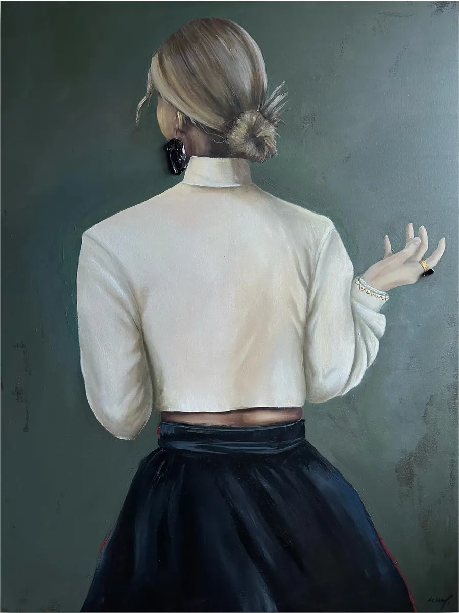 Lady with Obsidian, 2023, Oil on Linen Canvas